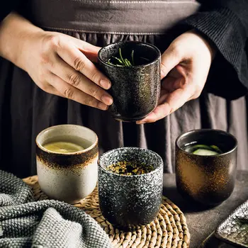Японски Творец Ретро Обикновен Керамичен Чай Чаша За Суши Чаша За Чай Чаша За Вода Керамична Чаша Супа 